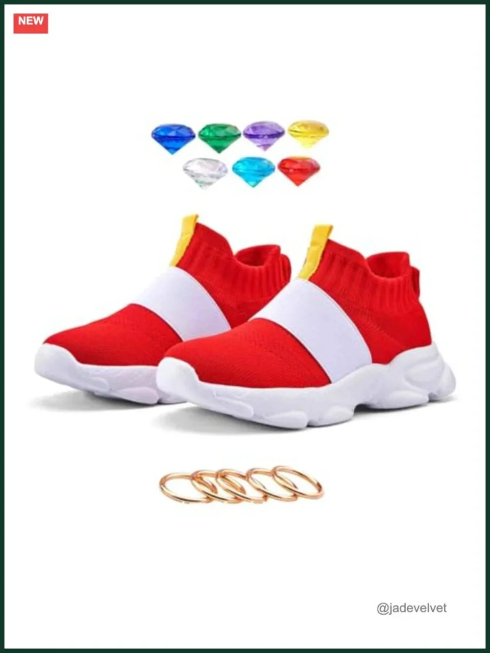 Kids Boys Girls Sneakers with Rings & Gems Running Walking